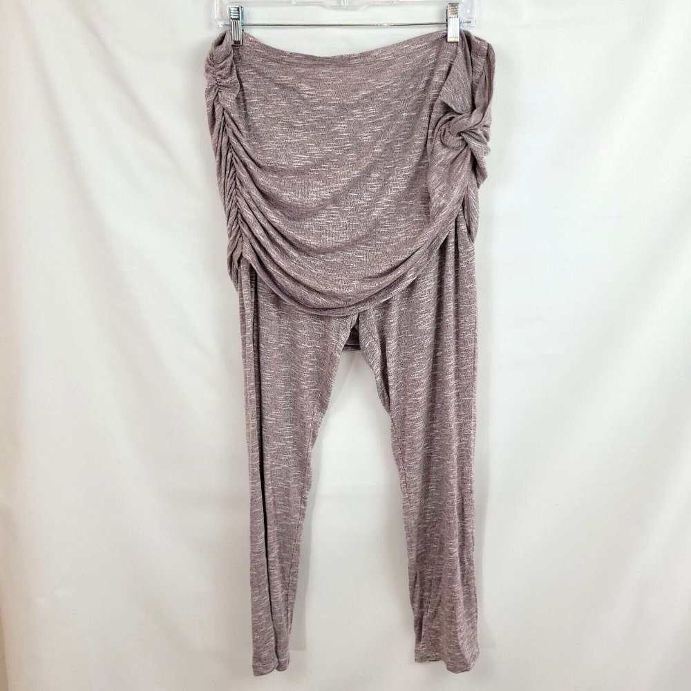 Ruched Draped Harem Leggings in Mauve - Women's Lightweight Lounge Pants